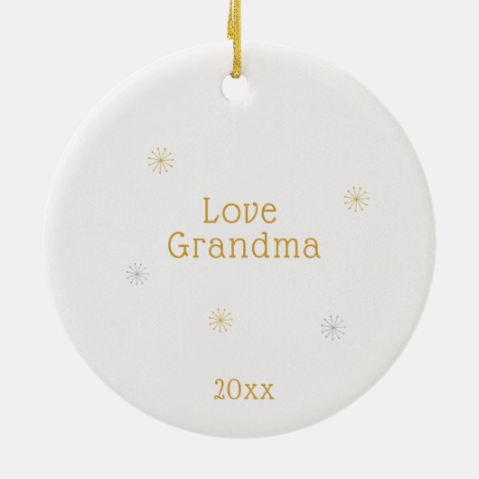 Personaliseer Brunette Kerstballerina Keramisch Ornament (Achterkant)