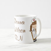 Personaliseer Brunette Nurse Gifts! Koffiemok (Voorkant rechts)