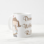 Personaliseer Brunette Nurse Gifts! Koffiemok (Voorkant links)