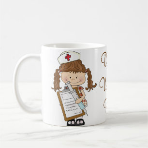 Personaliseer Brunette Nurse Gifts! Koffiemok