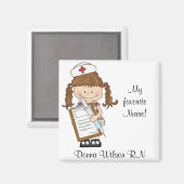 Personaliseer Brunette Nurse Gifts! Magneet (Voorkant / Achterkant)