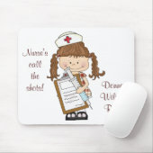 Personaliseer Brunette Nurse Gifts! Muismat (Met muis)