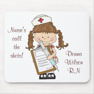 Personaliseer Brunette Nurse Gifts! Muismat