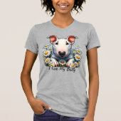 Personaliseer Bull Terrier in Daisies T-shirt (Voorkant)