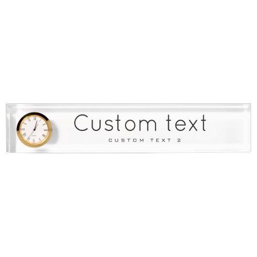 Personaliseer bureau naamplaat met een klok naambordje (Voorkant)