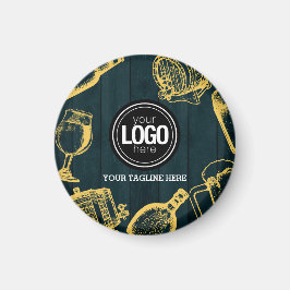 Personaliseer Business Dark Green Brewery Theme Magneet