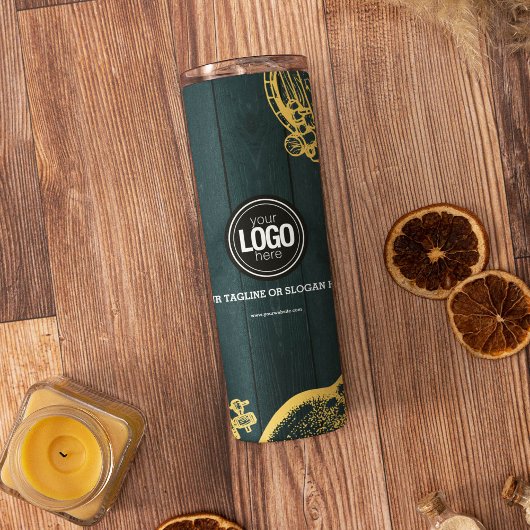 Personaliseer Business Dark Green Brewery Theme Thermosbeker