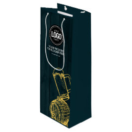 Personaliseer Business Dark Green Brewery Theme Wijn Cadeautas