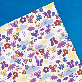 Personaliseer Butterfly Garden Fun Shapes Wit Fleece Deken