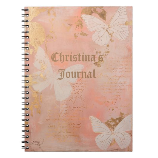 Personaliseer Butterfly Journal Notitieboek (Voorkant)