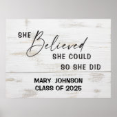 Personaliseer Cadeau voor Vrouw Afstuderen Wall Ar Poster (Voorkant)
