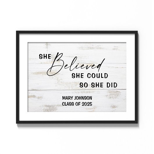 Personaliseer Cadeau voor Vrouw Afstuderen Wall Ar Poster