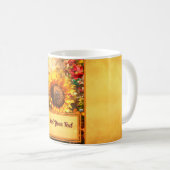 Personaliseer cadeau zonnebloem kunst door William Koffiemok (Voorkant rechts)