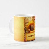 Personaliseer cadeau zonnebloem kunst door William Koffiemok (Voorkant links)