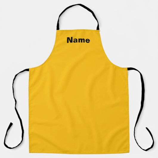 Personaliseer Cafe Coffee Shop Geel Schort (Voorkant)