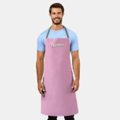 Personaliseer Cafe Coffee Shop Pastel Roze Schort (Gedragen)