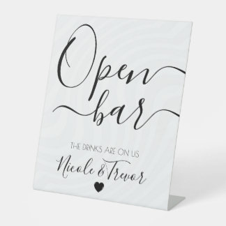Personaliseer: Calligrafie Hart Witte Golf Open Ba Reclamebord Met Voetstuk