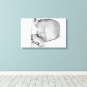 Personaliseer Canvas Art-zwart en wit Foto Baby (Insitu (Houten vloer))