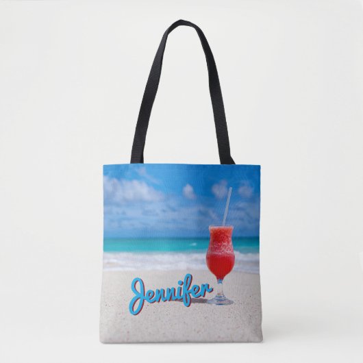 Personaliseer Caribische tropische Punch Daiquiri Tote Bag (Voorkant)