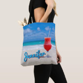 Personaliseer Caribische tropische Punch Daiquiri Tote Bag (Dichtbij)