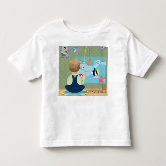 Personaliseer Cartoon Jeremy Goes Vist Kinder Shirts (Voorkant)