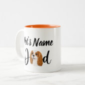 Personaliseer Cavalier King Charles Spaniel Pap Tweekleurige Koffiemok (Voorkant links)