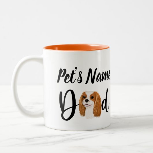 Personaliseer Cavalier King Charles Spaniel Pap Tweekleurige Koffiemok (Links)