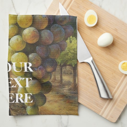 Personaliseer Change Words Fresh Grapes Fun Vineya Theedoek (Quarter Fold)