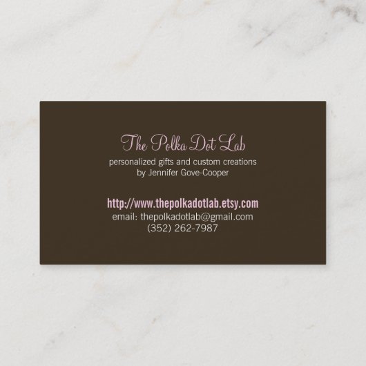 :personaliseer: Charming Damask Visitekaartje (roz (Achterkant)