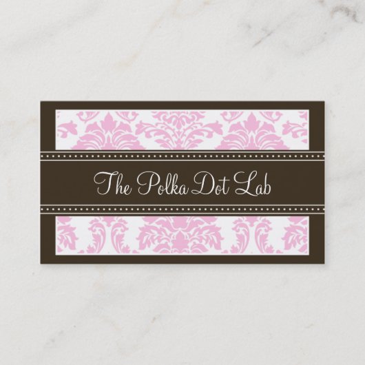 :personaliseer: Charming Damask Visitekaartje (roz (Voorkant)
