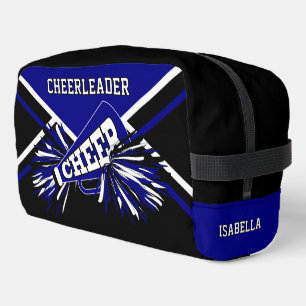 Personaliseer Cheerleader   Blauw, Zwart, Wit Toilettasje