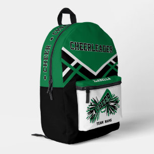 Personaliseer Cheerleader Groen, Zwart, Wit Bedrukte Rugzak