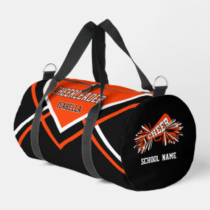 Personaliseer Cheerleader Oranje, Zwart, Wit Plunjezak