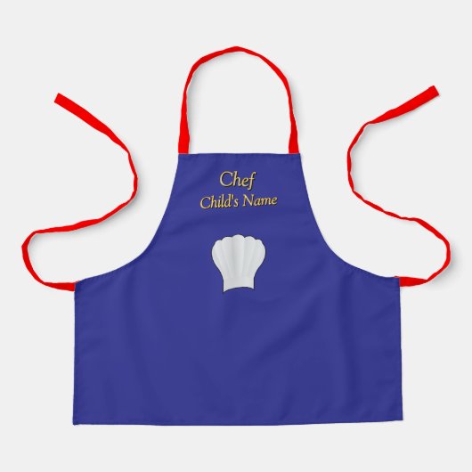 Personaliseer Chef Kinder Blue Craft Schort (Voorkant)