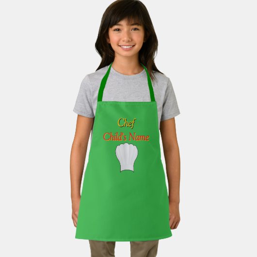 Personaliseer Chef Kinder Groene Ambacht Schort (Insitu)