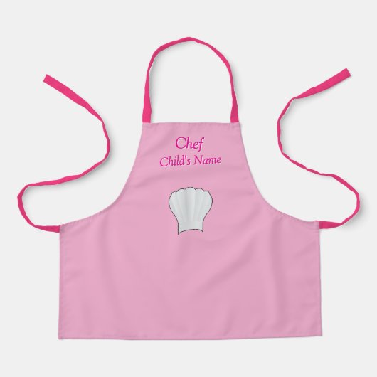 Personaliseer Chef Kinder Roze Ambacht Schort (Voorkant)