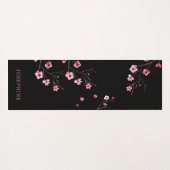 Personaliseer Cherry Blossom Sakura waterverf zwar Yogamat (Achterkant (horizontaal))