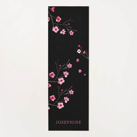 Personaliseer Cherry Blossom Sakura waterverf zwar Yogamat (Voorkant)
