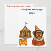 Personaliseer: Chester de chimpansee clown Bedankkaart (Voorkant / Achterkant)