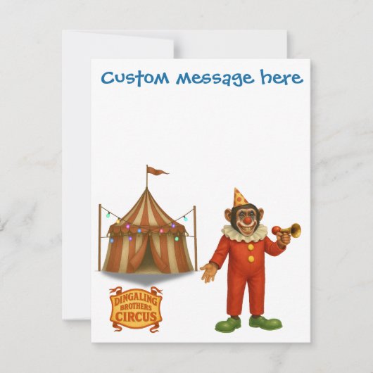 Personaliseer: Chester de chimpansee clown Kaart (Voorkant)