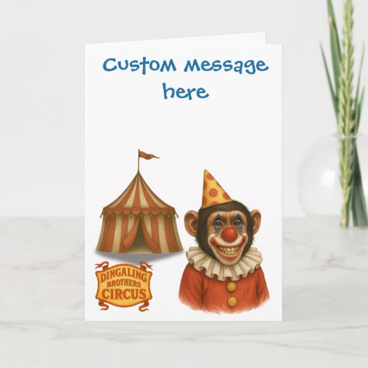 Personaliseer: Chester de chimpansee clown Kaart (Voorkant)