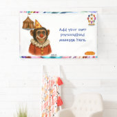 Personaliseer: Chester de chimpansee clown Spandoek (Insitu)