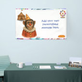 Personaliseer: Chester de chimpansee clown Spandoek (Beurs)