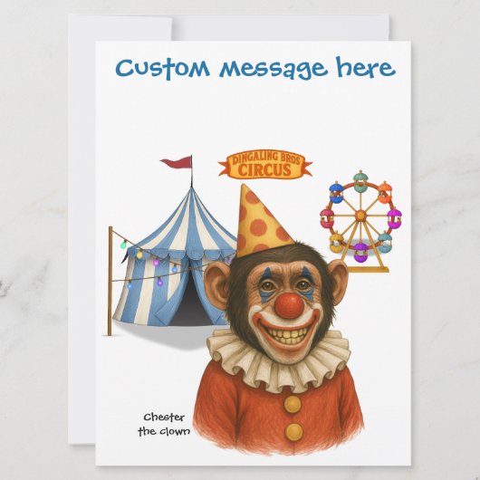 Personaliseer: Chester de clown chimpansee (Voorkant)