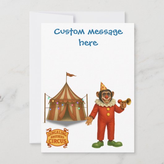 Personaliseer: Chester de clown chimpansee Bedankkaart (Voorkant)