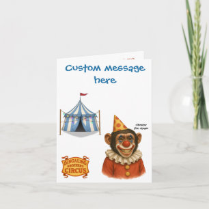 Personaliseer: Chester de clown chimpansee Kaart