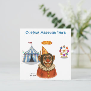 Personaliseer: Chester de clown chimpansee Kaart