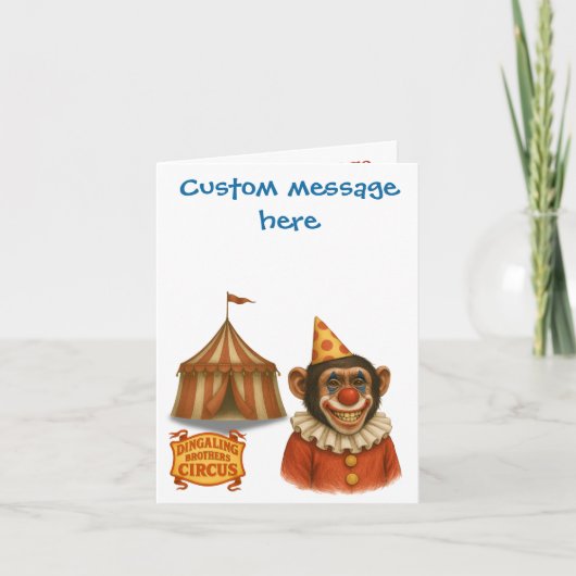 Personaliseer: Chester de clown chimpansee Kaart (Voorkant)