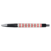 Personaliseer | Chic Coral Stripes Pen (Voorkant)