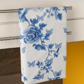 Personaliseer Chinoiserie Blauwe Witte Rozen Ovenwant & Pannenlap Set